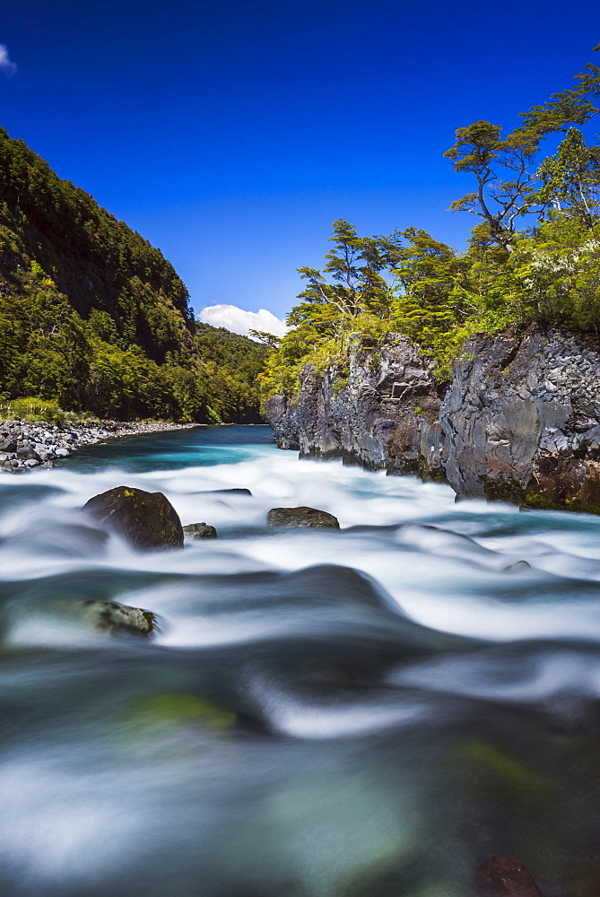 Petrohue Falls, Vicente Perez Rosales National Park, Chilean Lake District, Chile, South America