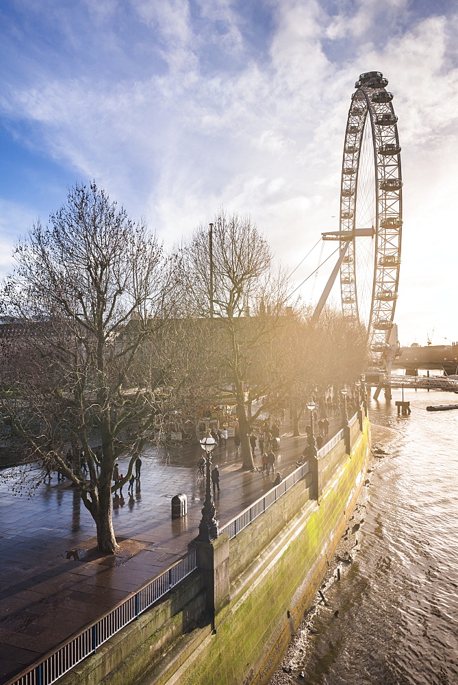 London Eye (Millennium Wheel) at sunset, London Borough of Lambeth, England, United Kingdom, Europe