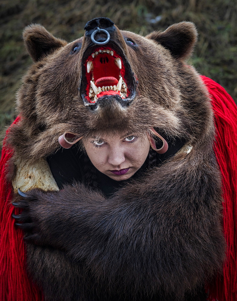 New Year Bear Dancing Festival, Comanesti, Moldova, Romania, Europe