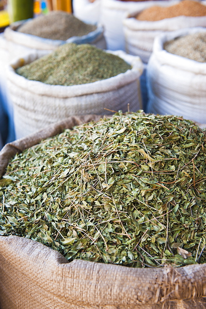 Moroccan tea leaves for sale, Essaouira, formerly Mogador, UNESCO World Heritage Site, Morocco, North Africa, Africa 