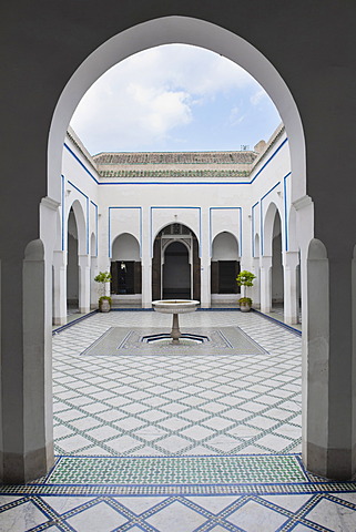 Courtyard at El Bahia Palace, Marrakech, Morocco, North Africa, Africa 