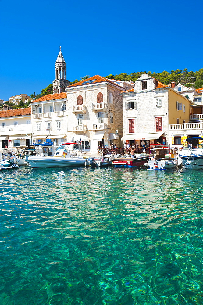 Adriatic Sea, Hvar town centre, Hvar Island, Dalmatian Coast, Croatia, Europe 