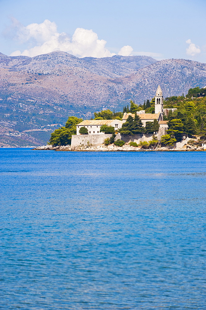 Franciscan Monastery, Lopud Island, Elaphiti Islands (Elaphites), Dalmatian Coast, Adriatic Sea, Croatia, Europe 