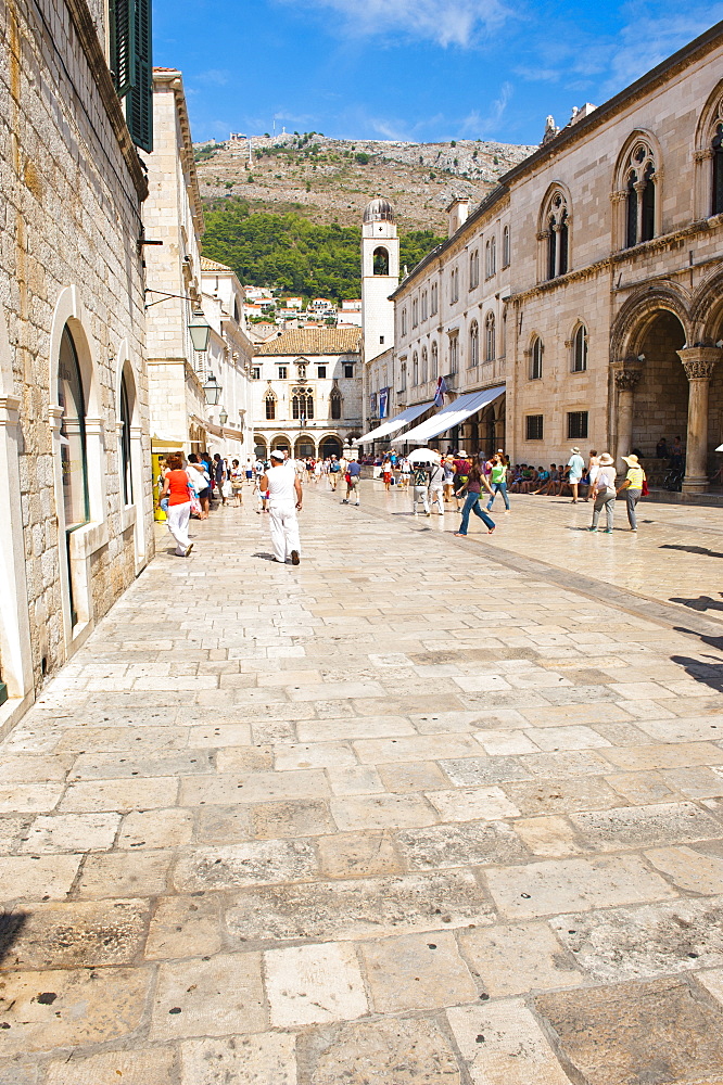 Dubrovnik Old Town, City Bell Tower, UNESCO World Heritage Site, Dubrovnik, Dalmatia, Croatia, Europe 