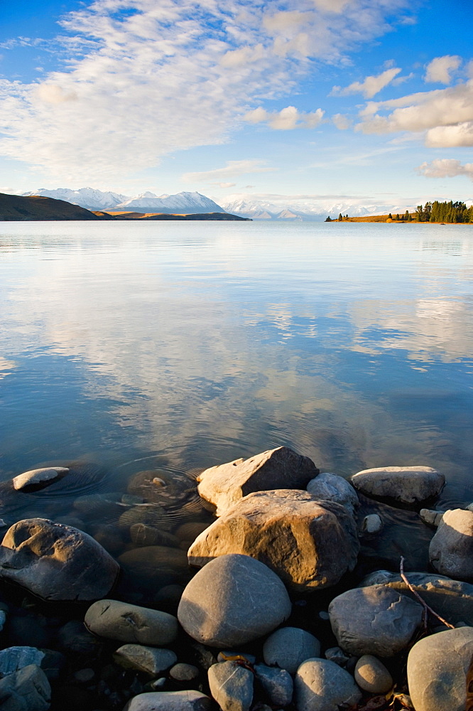 Lake Tekapo at sunset, Southern Lakes, Canterbury Region, South Island, New Zealand, Pacific 