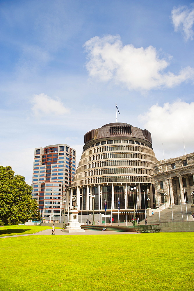 Beehive, the New Zealand Parliament Buildings, Wellington, North Island, New Zealand, Pacific 