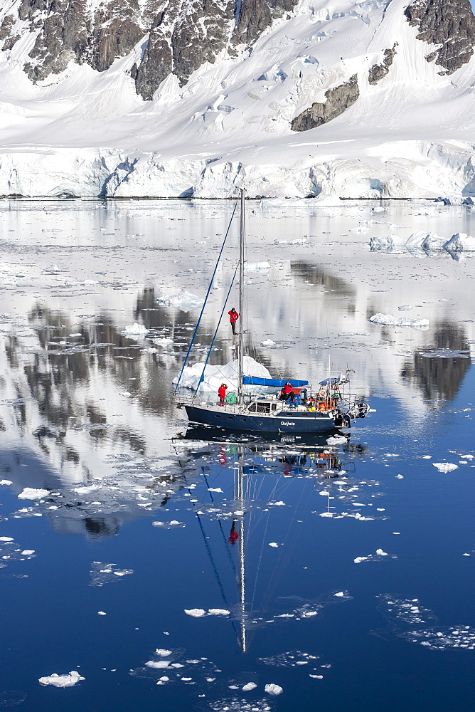 A private sailboat operating in the Errera Channel, Antarctica, Southern Ocean, Polar Regions