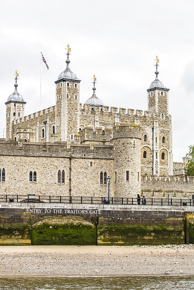 Traitor's Gate and Tower of London, UNESCO World Heritage Site, as viewed from the River Thames, London, England, United Kingdom, Europe