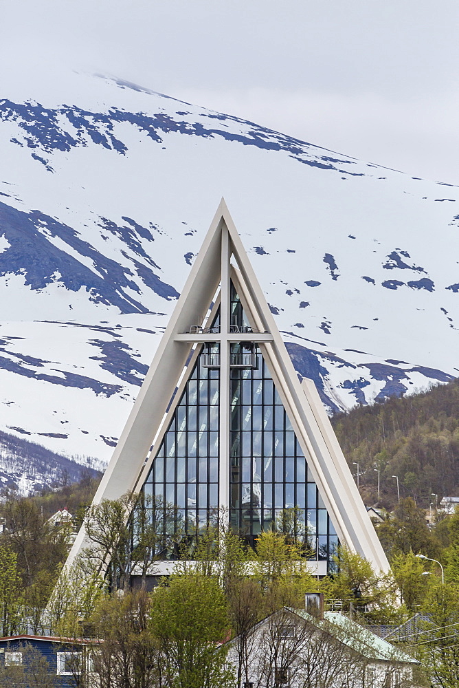 Exterior view of The Arctic Cathedral, Tromso, Norway, Scandinavia, Europe