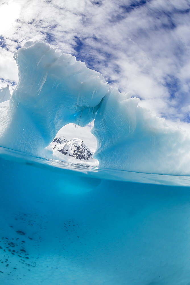 Above and below water view of Danco Island, Errera Channel, Antarctica, Polar Regions