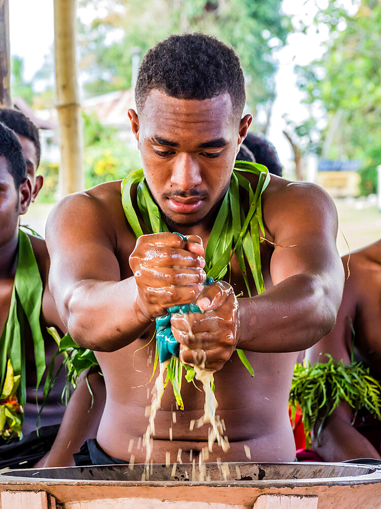 A kava ceremony from the people of Sabeto Village, Viti Levu, Republic of Fiji, South Pacific Islands, Pacific