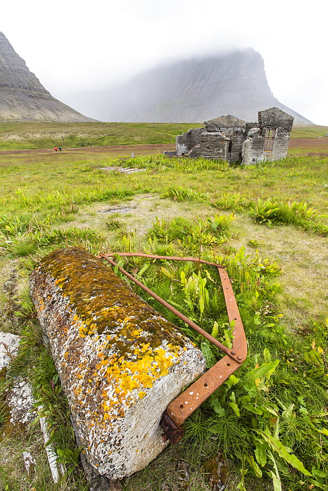 Abandoned whale shore processing station, Talknafjorour, Iceland, Polar Regions