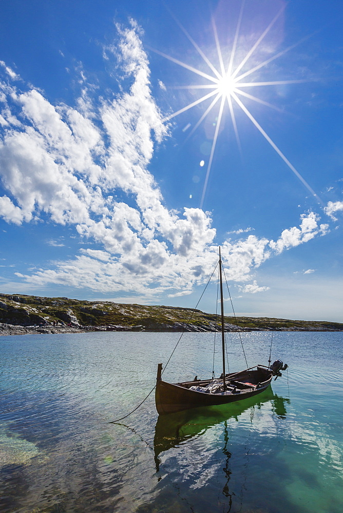 Per Johnson's replica of traditional Viking boat on Hitra Island, Norway, Scandinavia, Europe