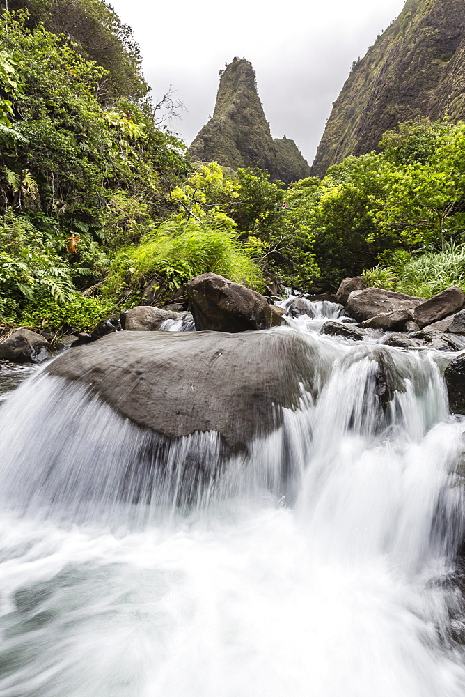 Waterfall in Iao Valley State Park, Maui, Hawaii, United States of America, Pacific 