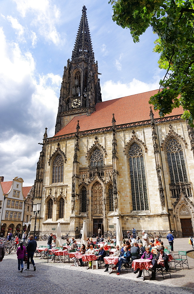 St. Lambert's church, Lambertikirchplatz, Muenster, North Rhine-Westphalia, Germany