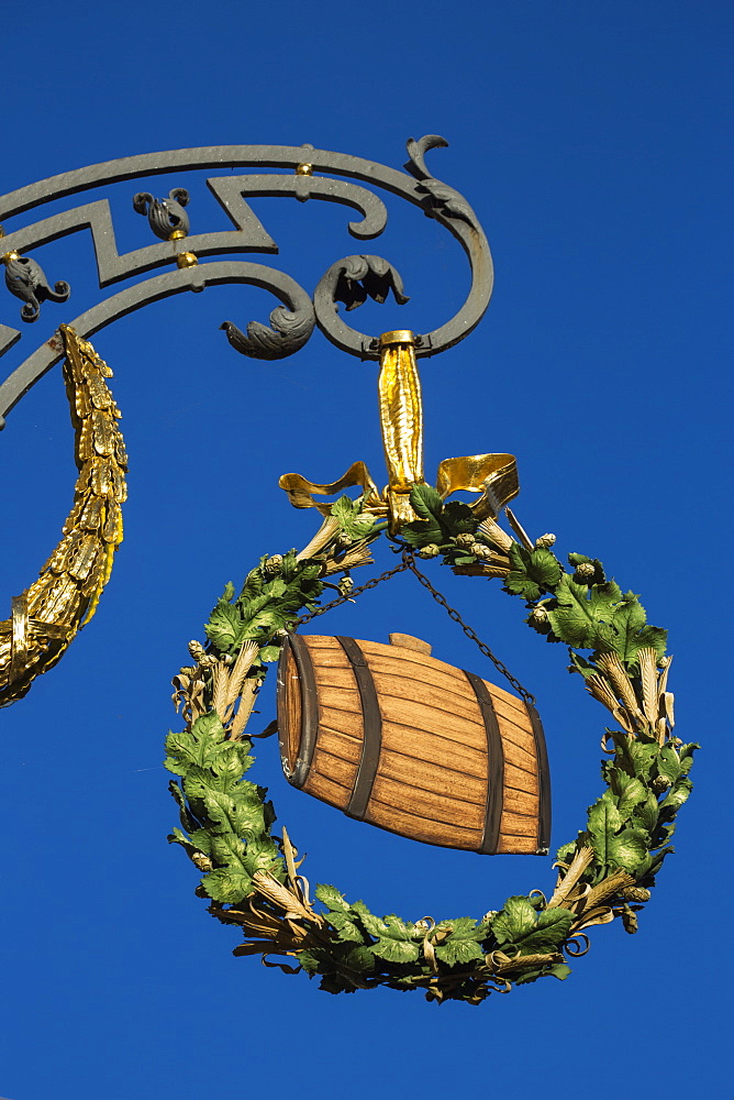 Sign outside Faessla brewery and restaurant, Bamberg, Franconia, Bavaria, Germany