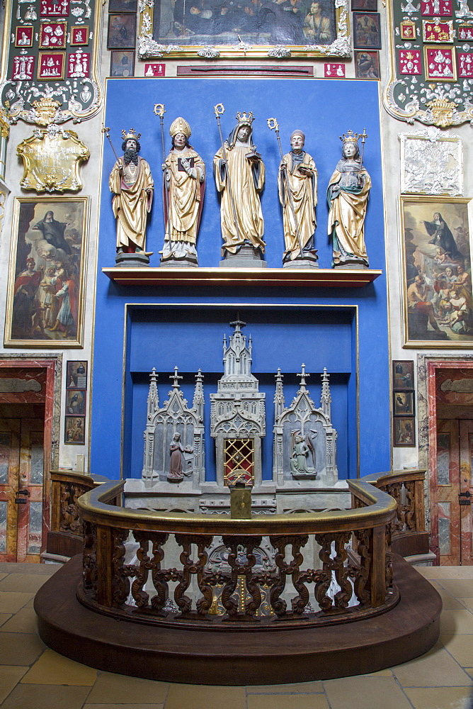 Altar in the chapel of Abtei St. Walburg abbey, Eichstaett, Altmuehltal, Franconia, Bavaria, Germany