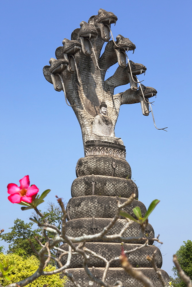 Buddhistic sculptures in Sala Kaeo Ku Park near Nong Khai at the Mekong River, Isan region, Northeast of Thailand, Asia