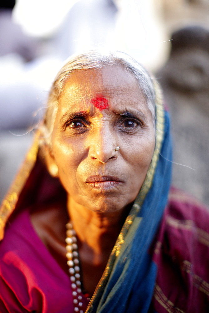 Hindu pilgrim, new moon celebration, Virupaksha temple, Hampi, Karnataka, India