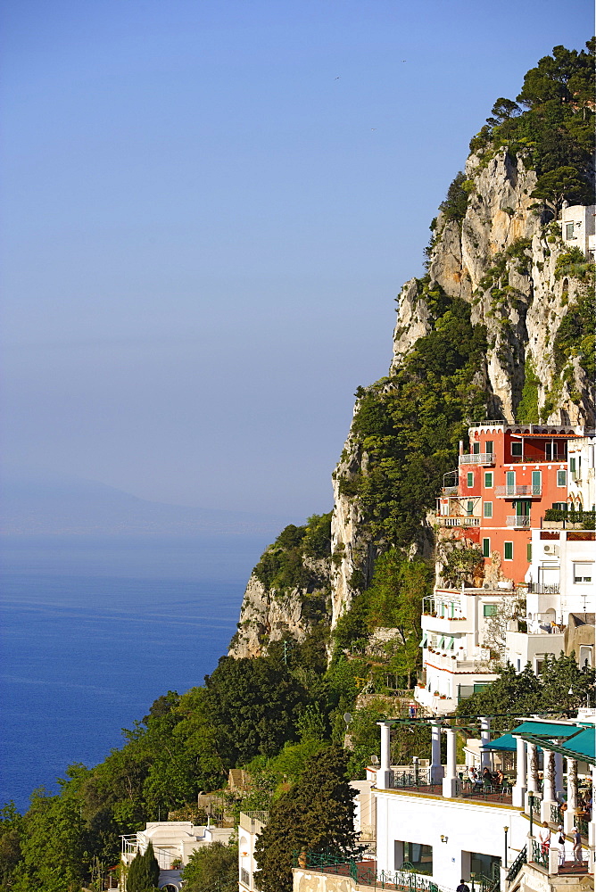 Houses on shore in the sunlight, Capri, Italy, Europe