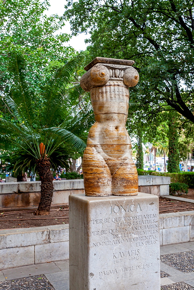 Jonica, Statue at the park S'Hort del Rei at Palma, Mallorca, Spain, Europe