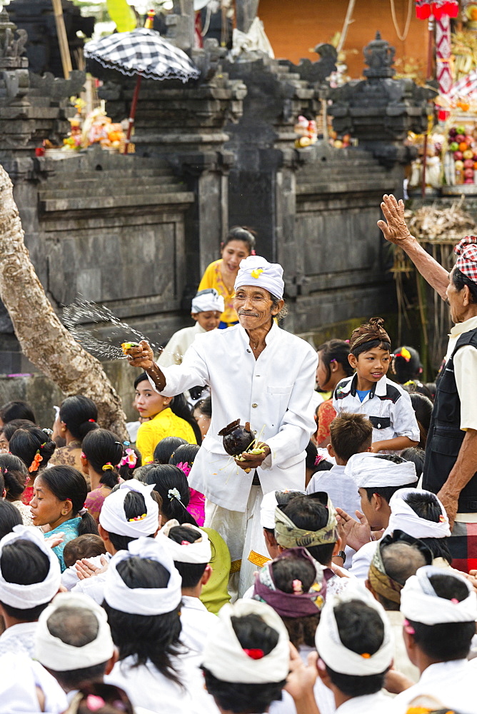 Balinese people at Odalan temple fest, Iseh, Sidemen, Karangasem, Bali, Indonesia