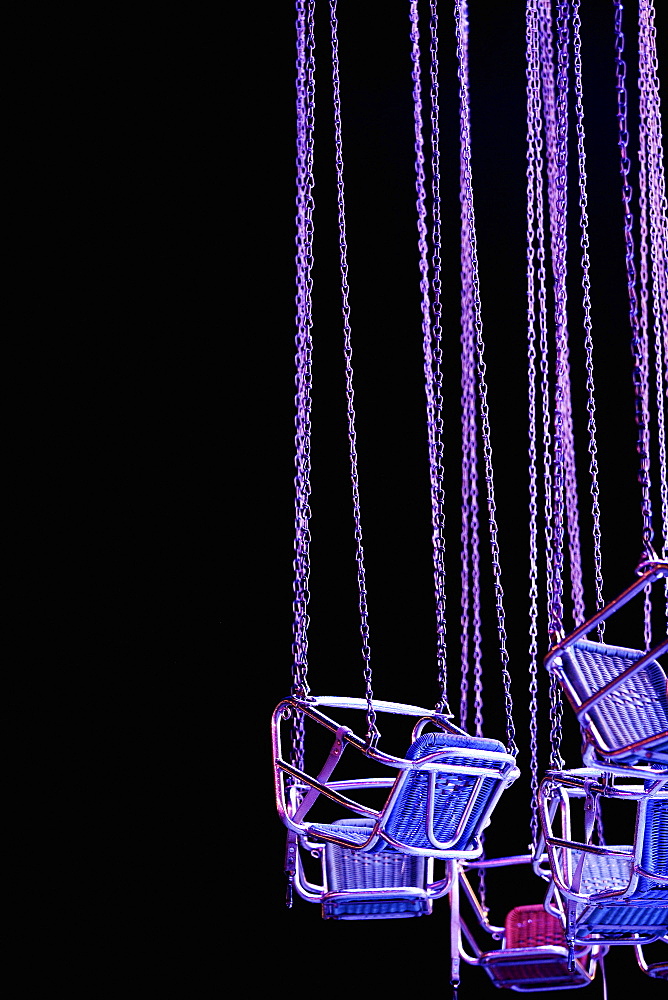 Chain swing ride at night Kaufbeuren, Bavaria, Germany