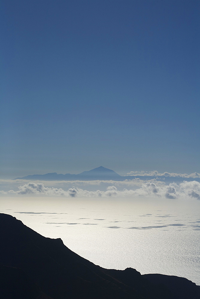 View from Gran Canaria to island of Tenerife with Teide volcano, Gran Canaria, Canary Islands, Spain, Europe