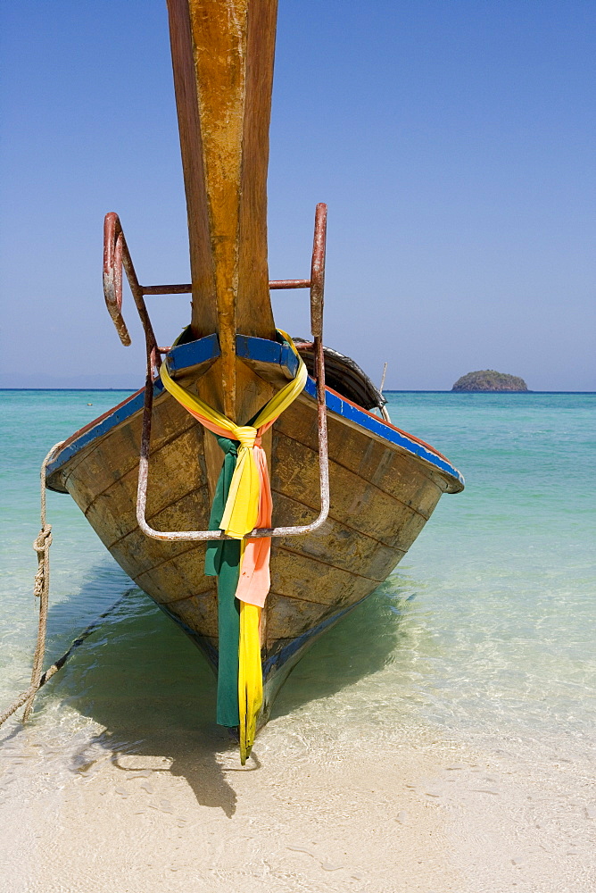 Longtail Boat on Ko Lipe Beach, Ko Lipe, Tarutao Marine National Park, Thailand