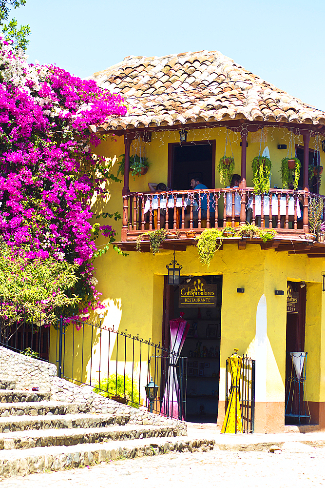 Entrance and terrace of a restaurant in Trinidad, Cuba