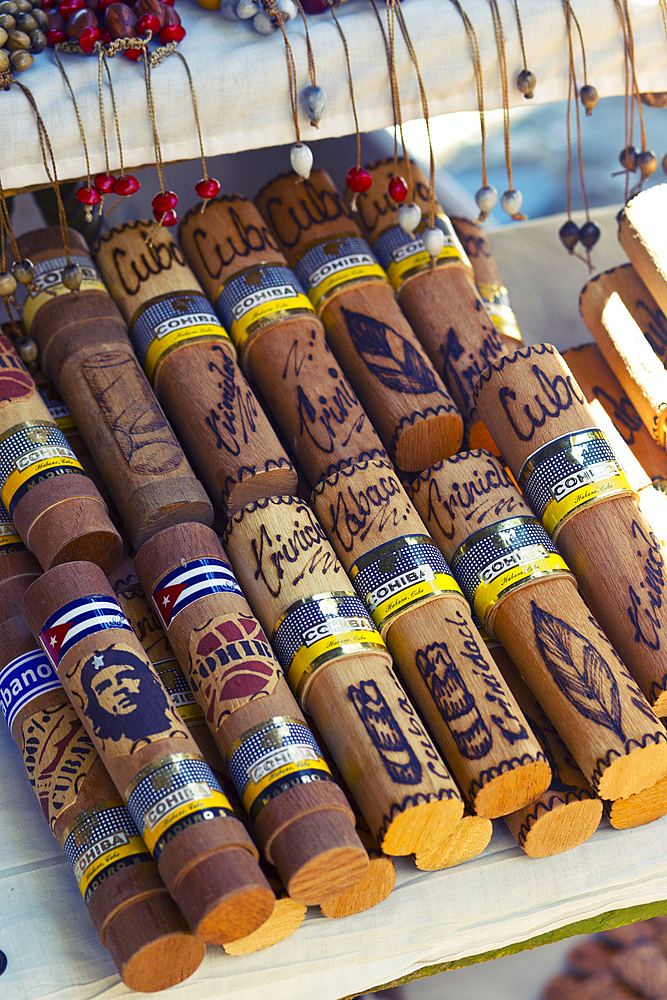 Wooden cigar holders on the market in Trinidad, Cuba