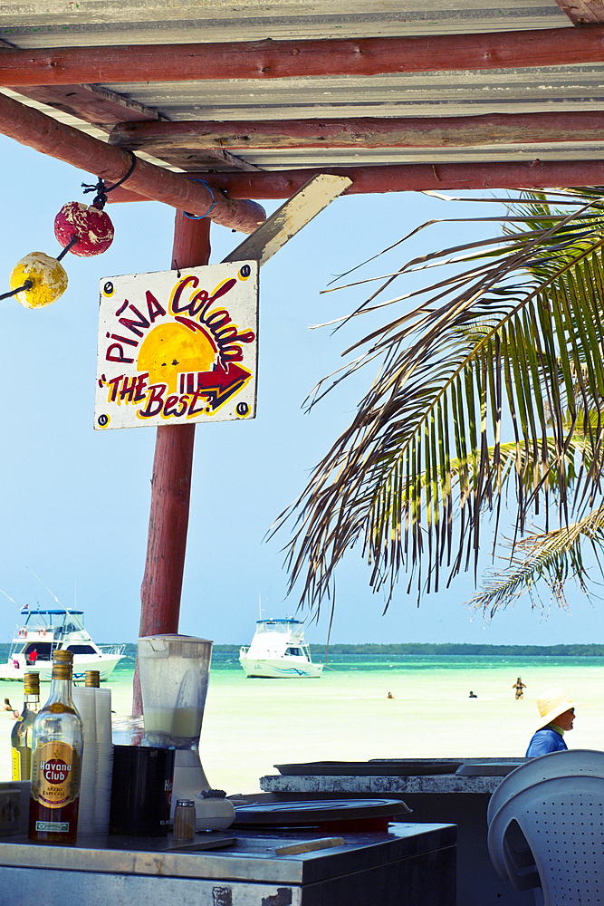 Cocktail bar with a view at sea from Cayo Blanco in Varadero, Cuba