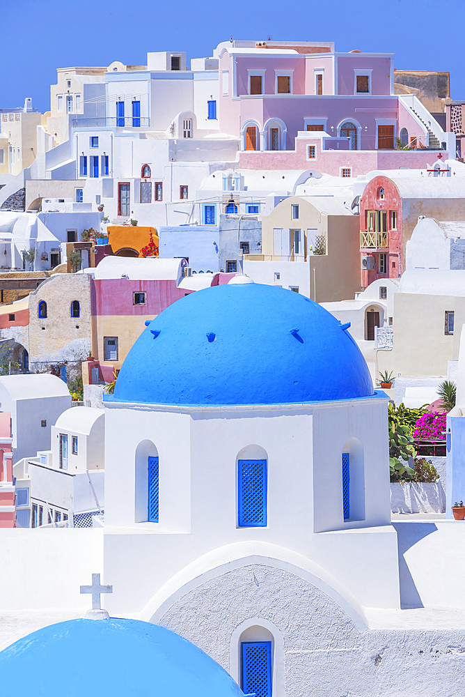 View of Oia village, Oia, Santorini, Cyclades Islands, Greece