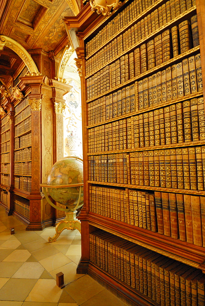 Library, Melk Abbey, Wachau valley, Lower Austria, Austria