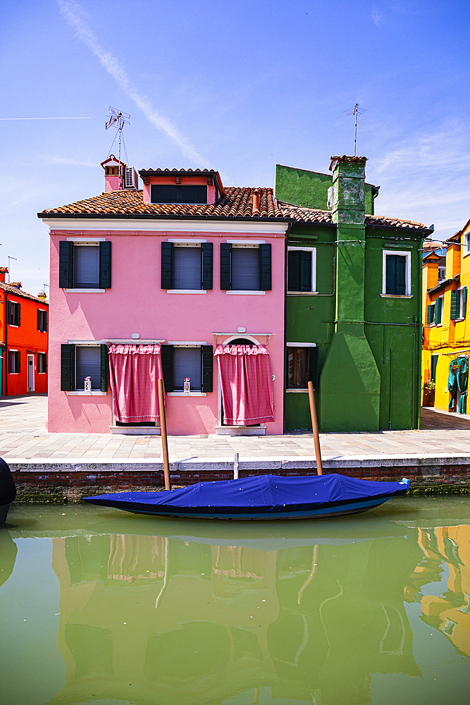 Colorful houses in Burano Venice italy