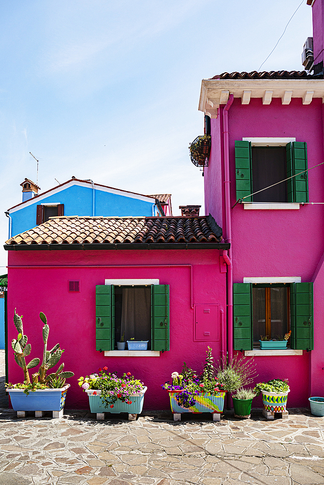 Colorful houses in Burano Venice italy