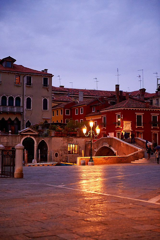 Evening view from Campo Santi Giovanni e Paolo, Venice, Italy, Europe