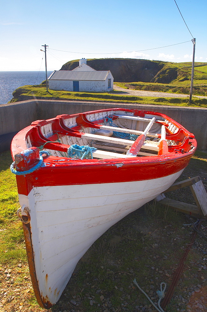 outdoor photo, Fishing-boat near Malin Beg, Malin Bay, County Donegal, Ireland, Europe