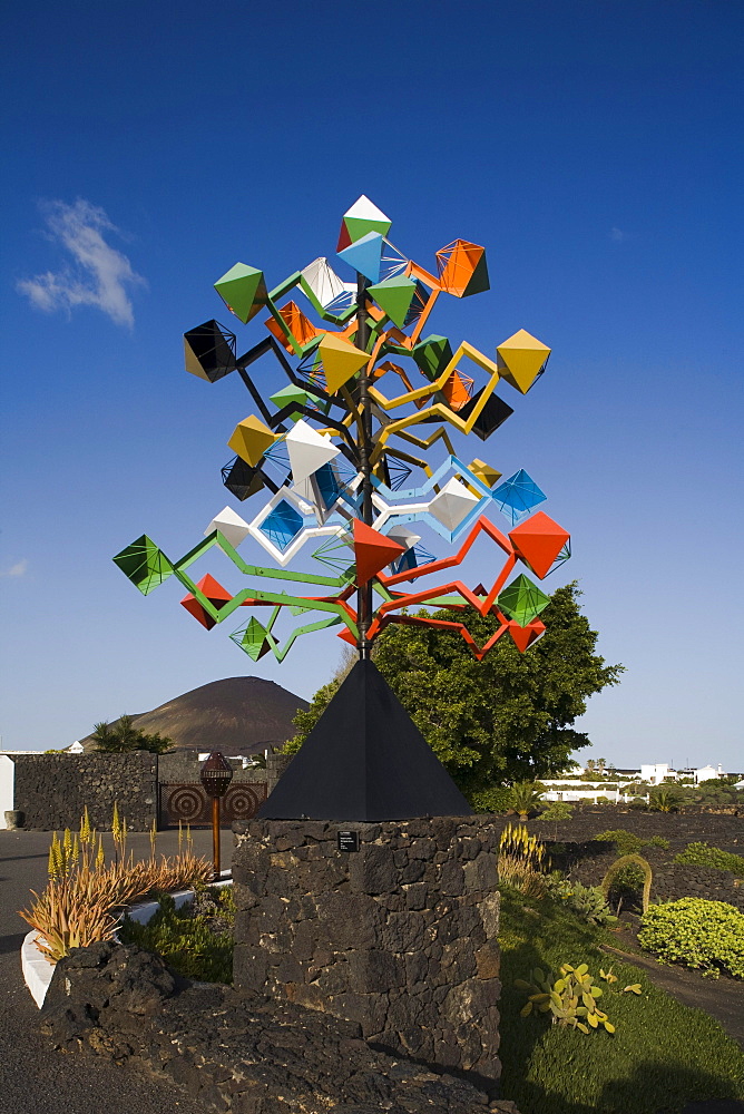 Sculpture by Cesar Manrique, former residence of artist and architect Cesar Manrique, museum, Fundacion Cesar Manrique, Taro de Tahiche, Lanzarote, Canary Islands, Spain, Europe