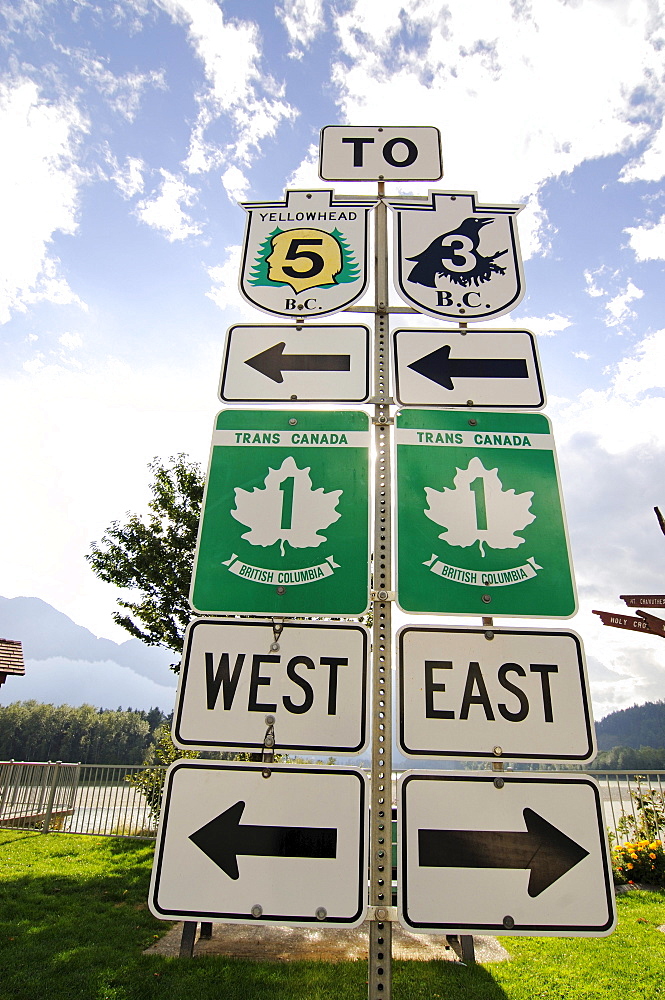 Traffic Sign, Trans Canada Highway, British Columbia, Canada