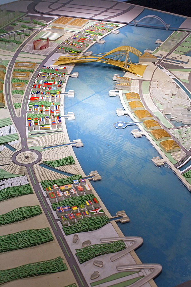 Model of the Expo 2010 site at urban planning museum, Shanghai, China, Asia