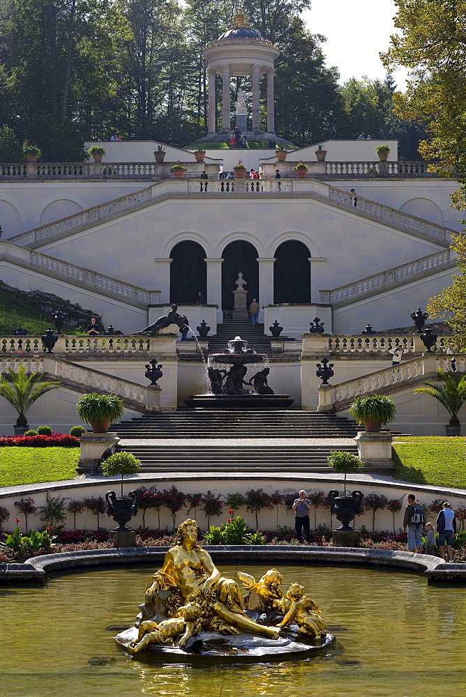 Linderhof castle, Ettal, near Oberammergau, Bavaria, Germany, Europe