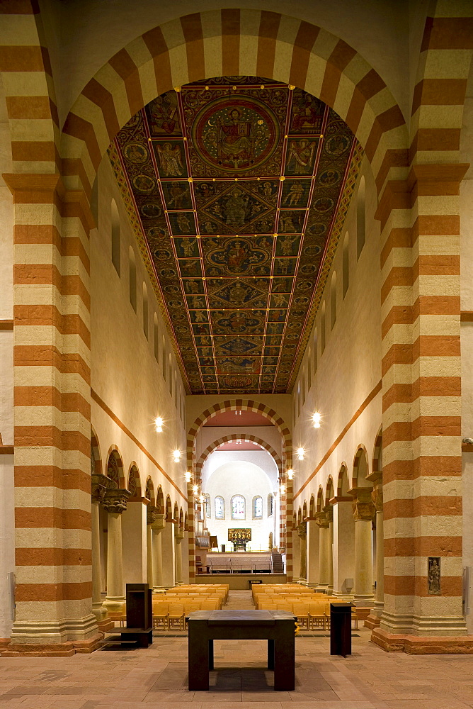 Painted roof in St. Michael's church, Hildesheim, also called Michaeliskirche, Hildesheim, Lower Saxony, Germany, Europe, UNESCO World Cultural Heritage