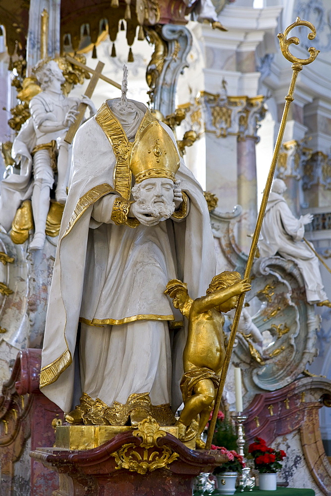 Altar in the pilgrimage church of the Fourteen Holy Saints, Wallfahrtskirche Vierzehnheiligen near Bad Staffelstein, Oberfranken, Bavaria, Germany, Europe