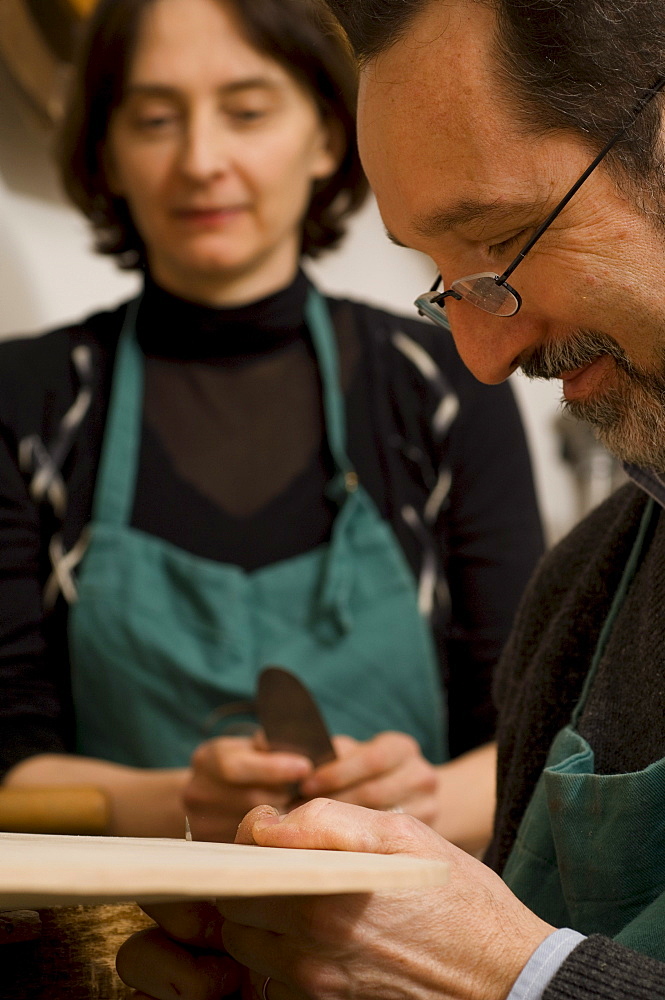 Workshop of Silvio Levaggi und Anna Tartari, Violin makers, Cremona, Lombardy, Italy