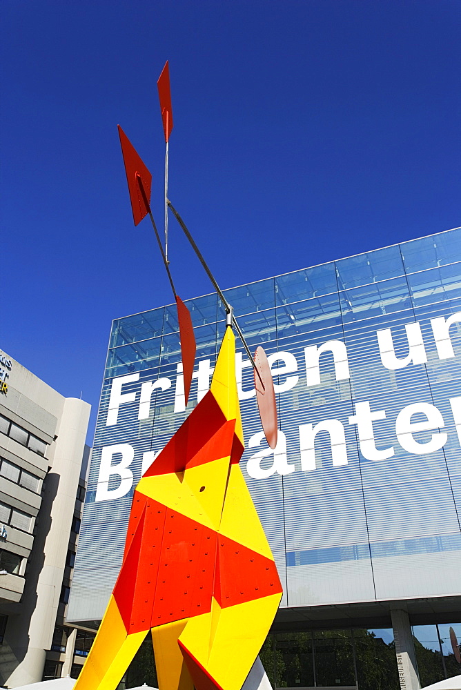 Calder sculpture in front of Kunstmuseum at castle square, Stuttgart, Baden-Wurttemberg, Germany