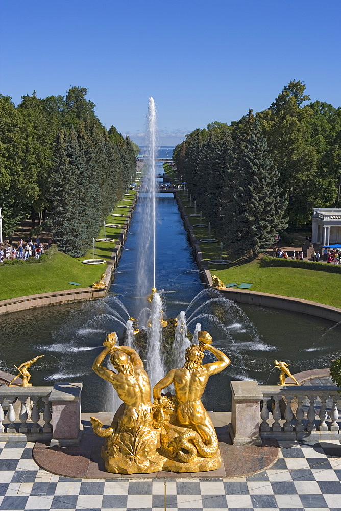 Grand Cascade in Peterhof Palace, St. Petersburg, Russia