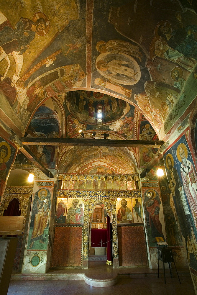 Church of Agios Nikolaos tis Stegis, painted church with fresco, UNESCO World Heritage Site, near Kakopetria, Troodos mountains, South Cyprus, Cyprus