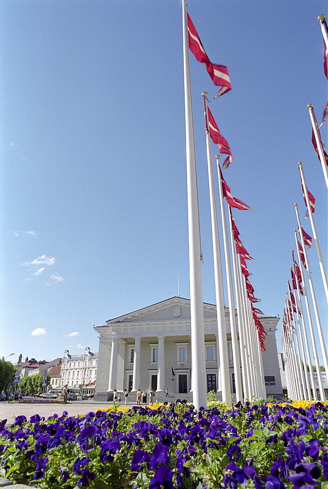 City hall square with city hall, Vilnius, Lithuania