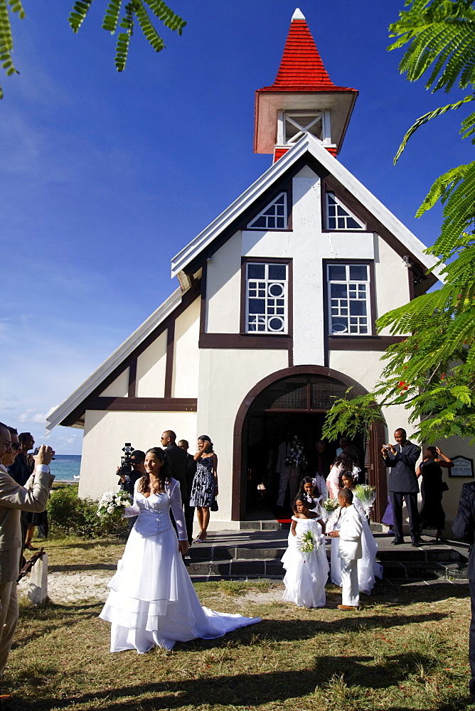 Wedding in Eglise de Cap Malheureux, Mauritius, Africa